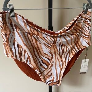 Brown and Orange Zebra Print Bikini